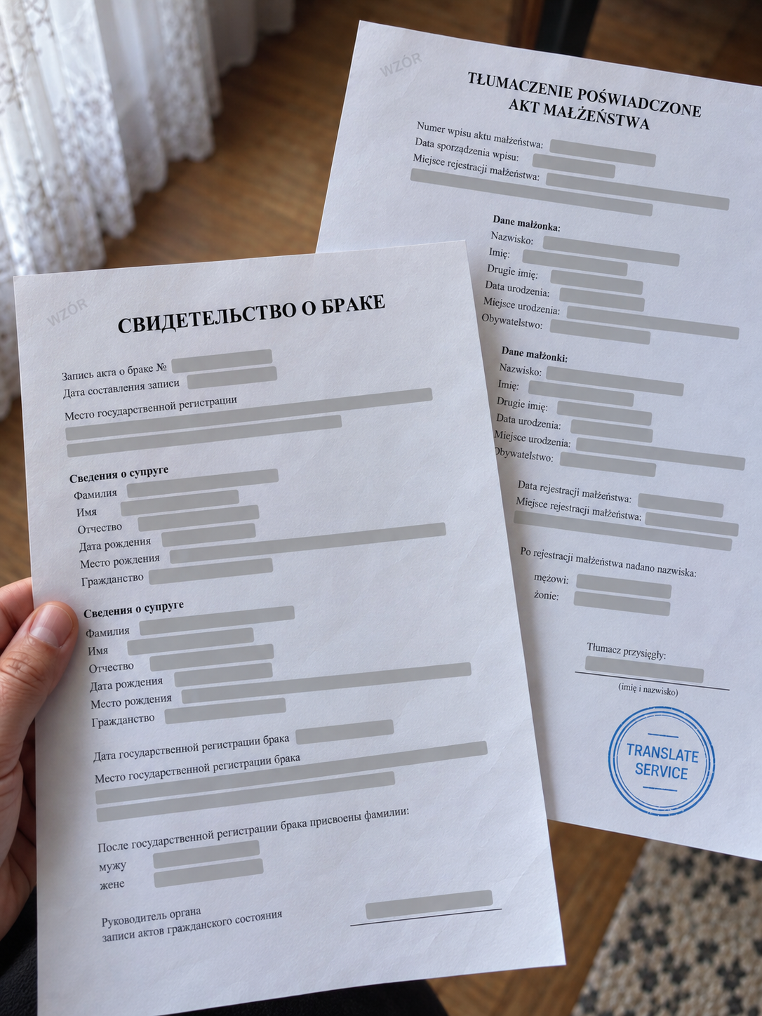 Russian-language marriage certificate and Polish translation — Translate Service