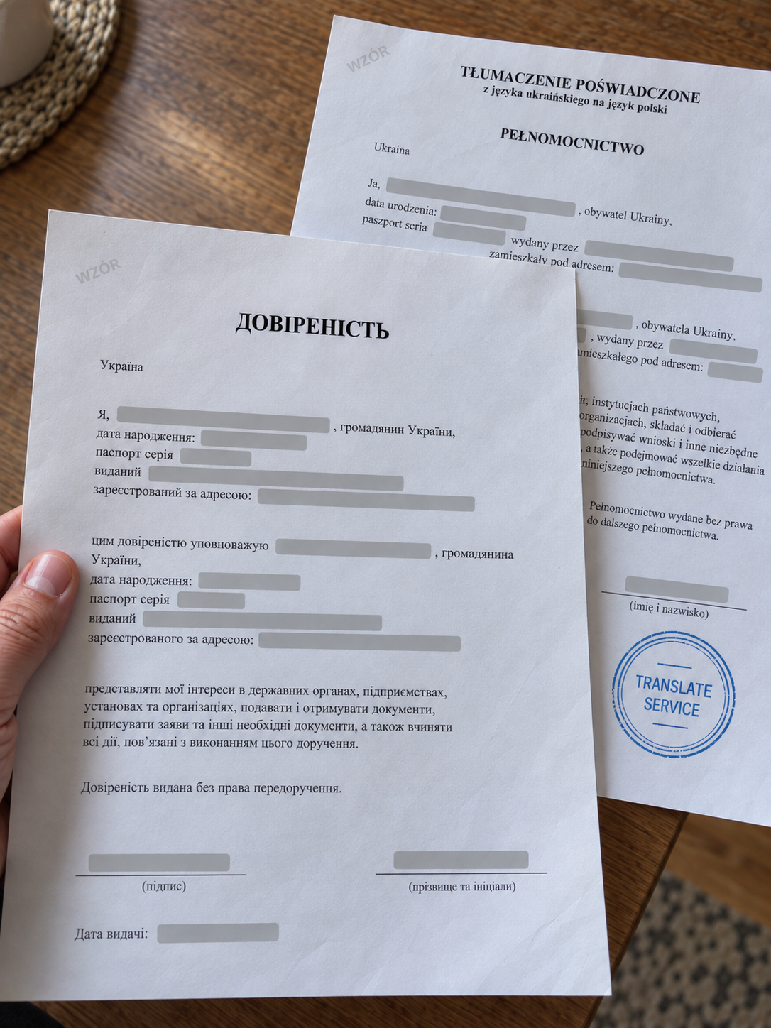Pełnomocnictwo w języku ukraińskim i tłumaczenie na polski — Translate Service