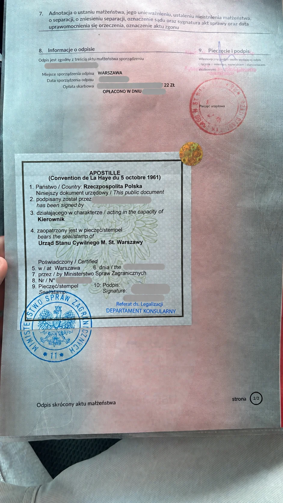 Апостиль на обезличенном документе ЗАГС