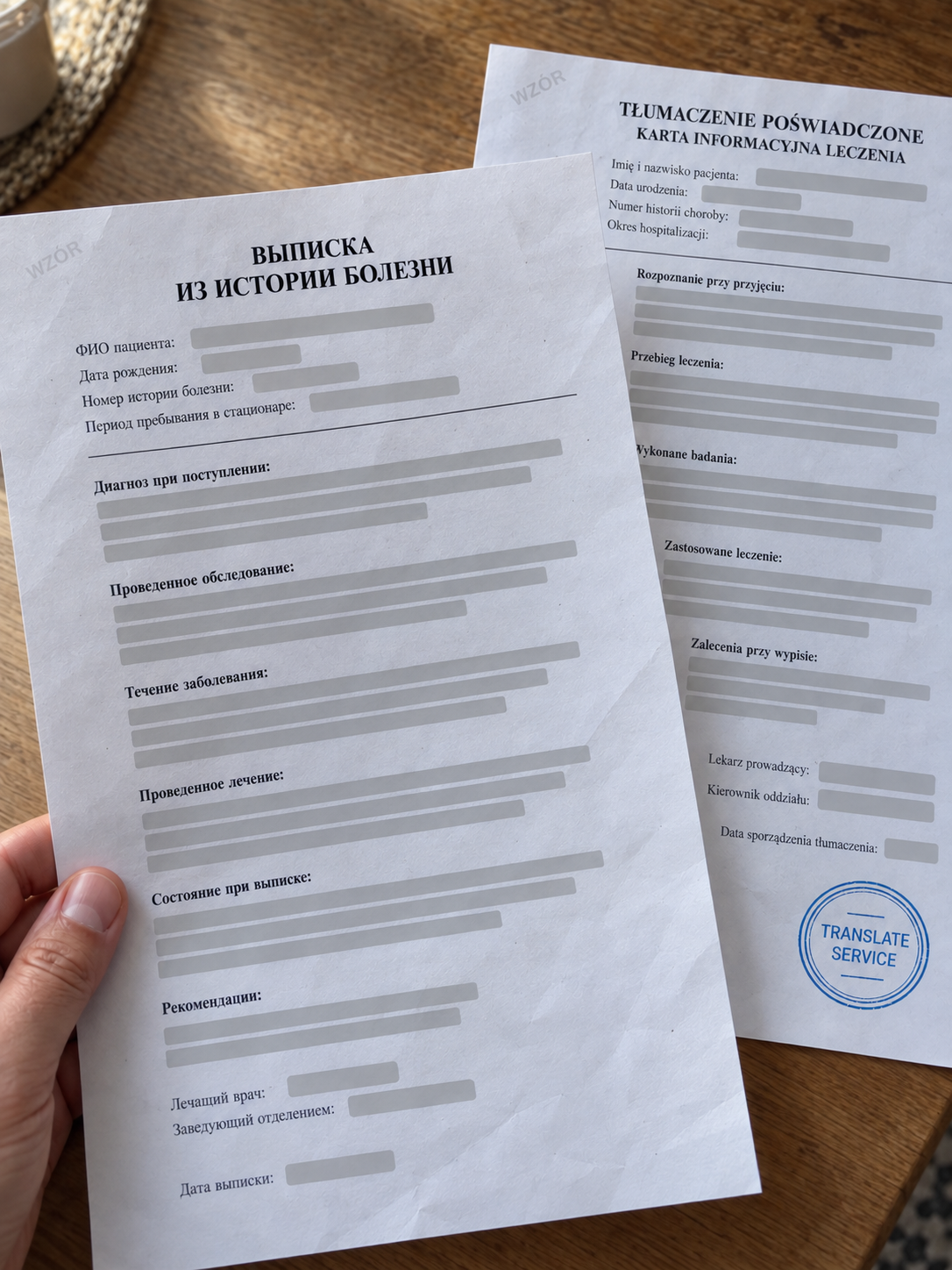Russian-language discharge summary and Polish translation — Translate Service